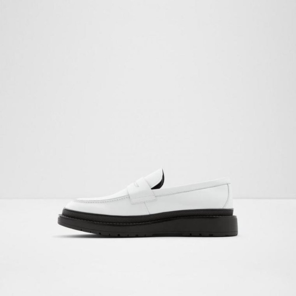 NWOB Aldo Kerouac Penny Loafer In White - Picture 4 of 11